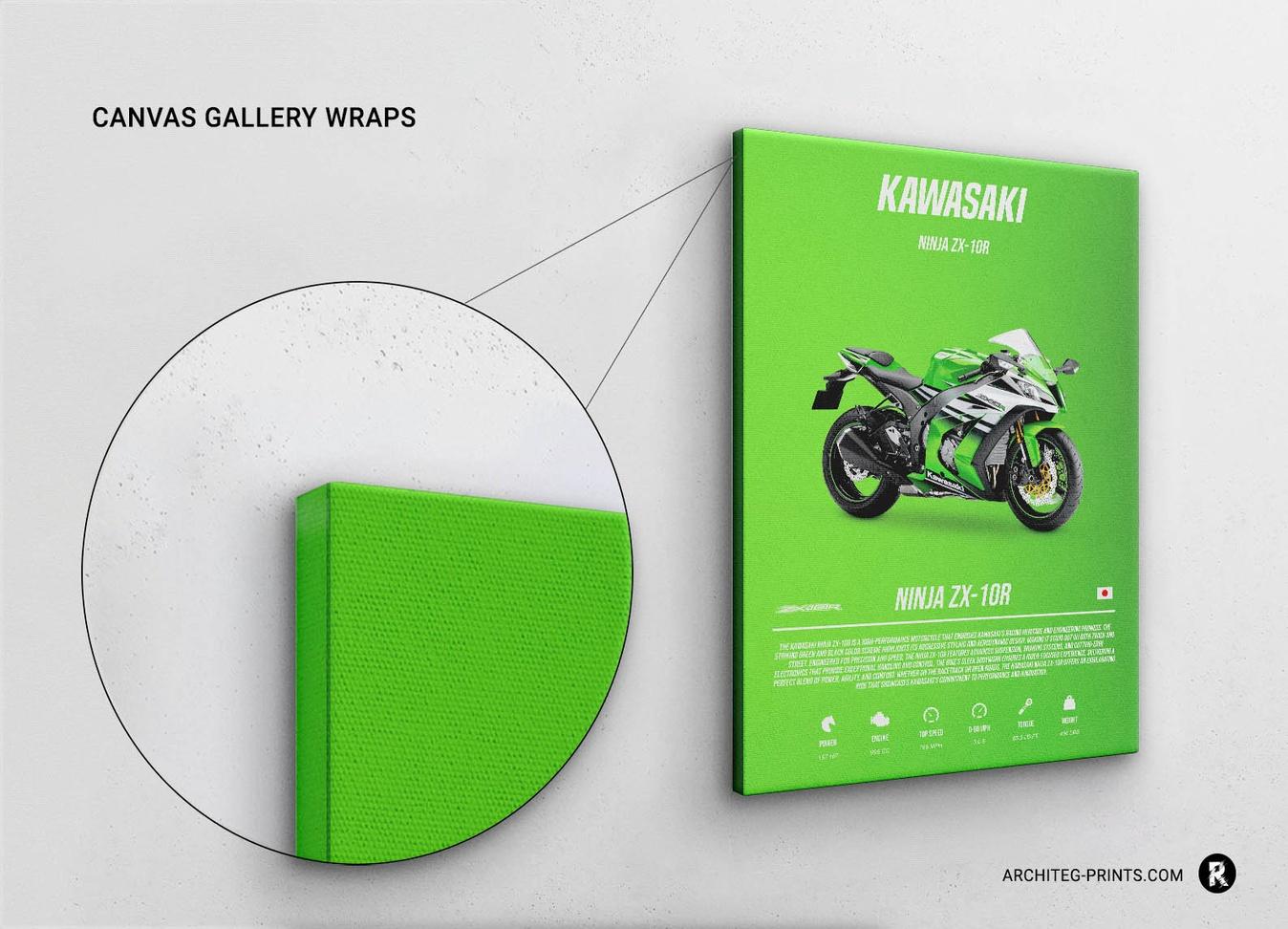 Kawasaki Ninja ZX-10R - Superbike Motorcycle Poster Print
